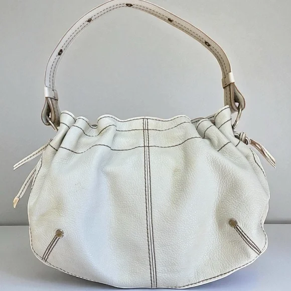 TOD'S Miky Easy Media Shoulder Handbag in White Pebbled Leather - Picture 3 of 14